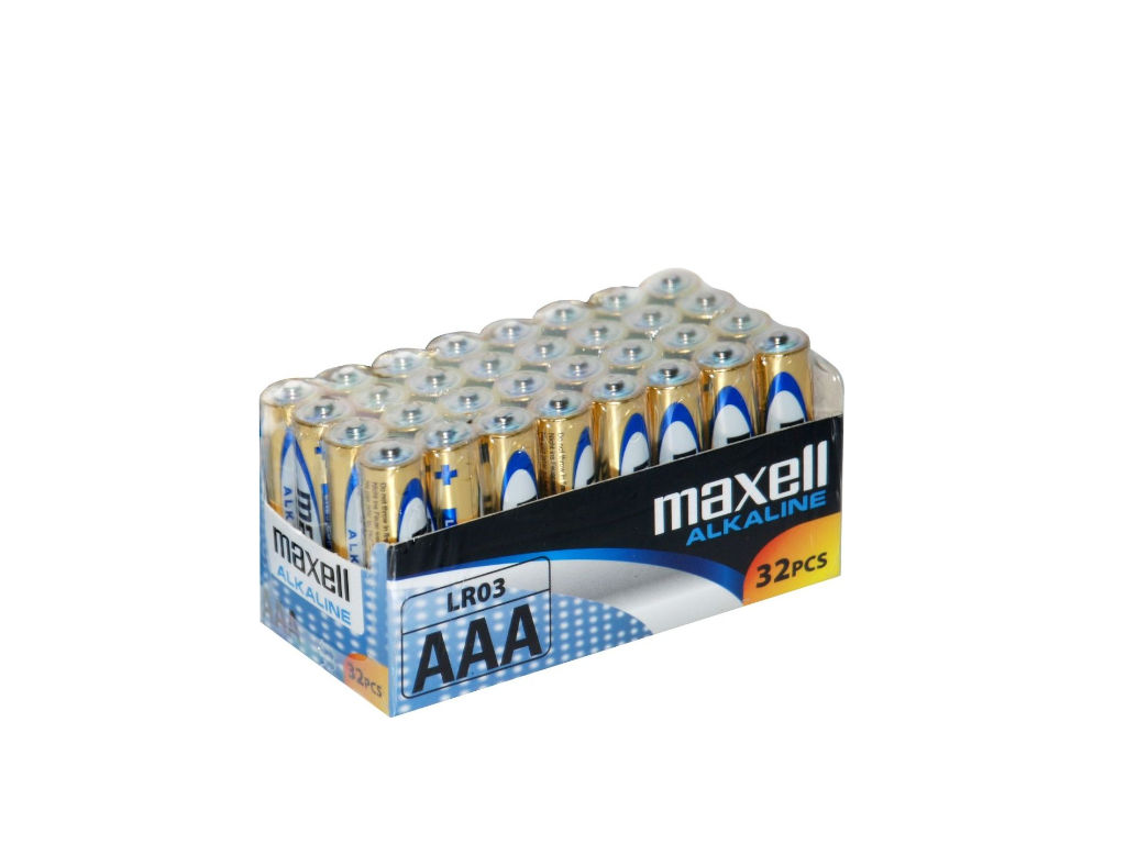 AAA Baterie Maxell Alkaline LR03 balení 32 ks