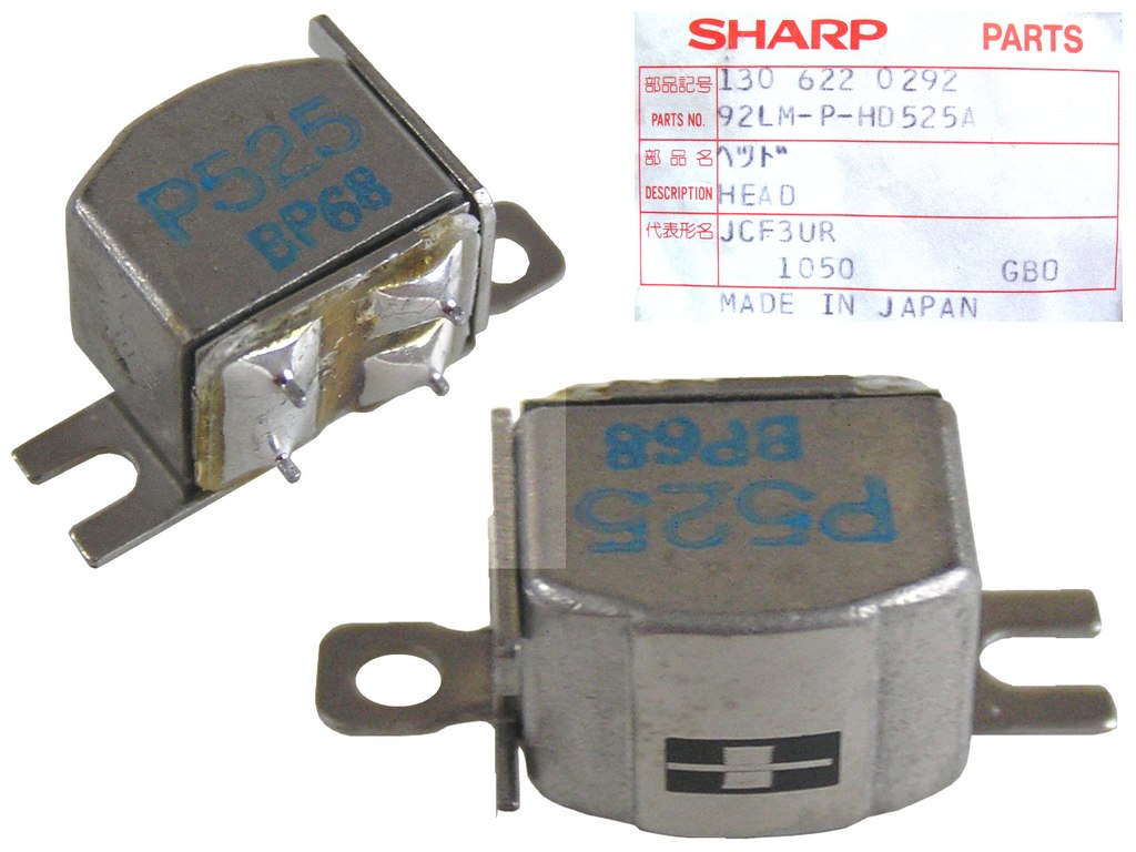 Hlava stereo 190 ohm 92LM-P-HD525A / SHARP P525 krátká montáž, kazetové magnetofony