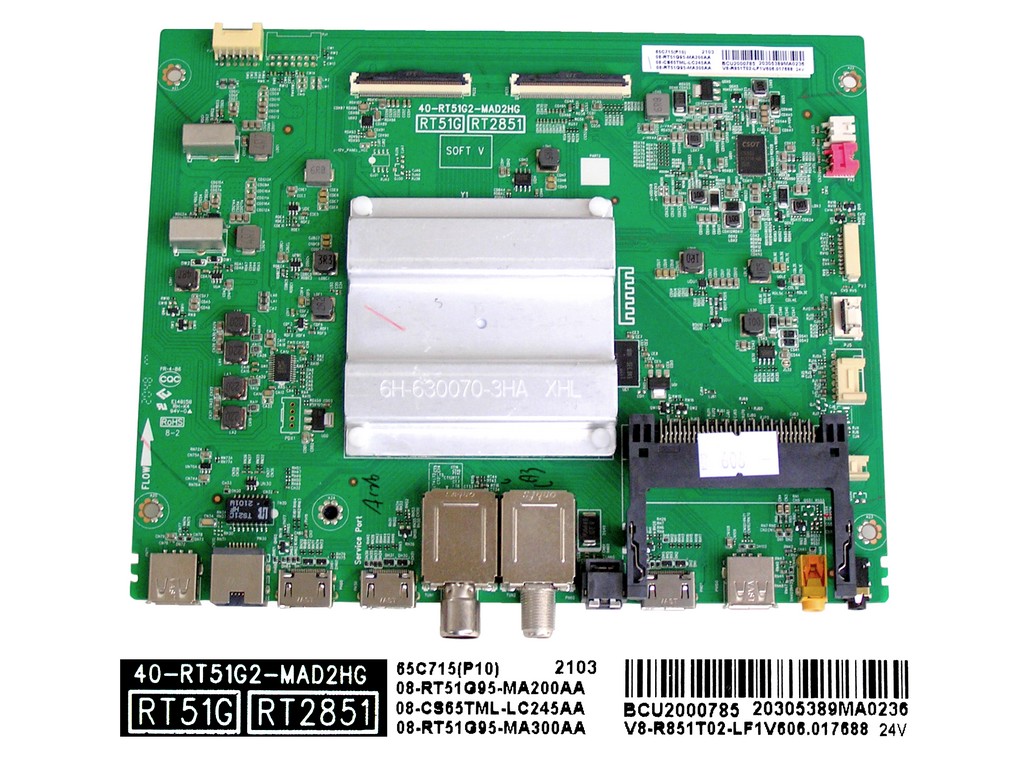 LCD LED modul základní deska TCL 08-RT51G95-MA200AA / Main board assy 40-RT51G2-MAD2HG