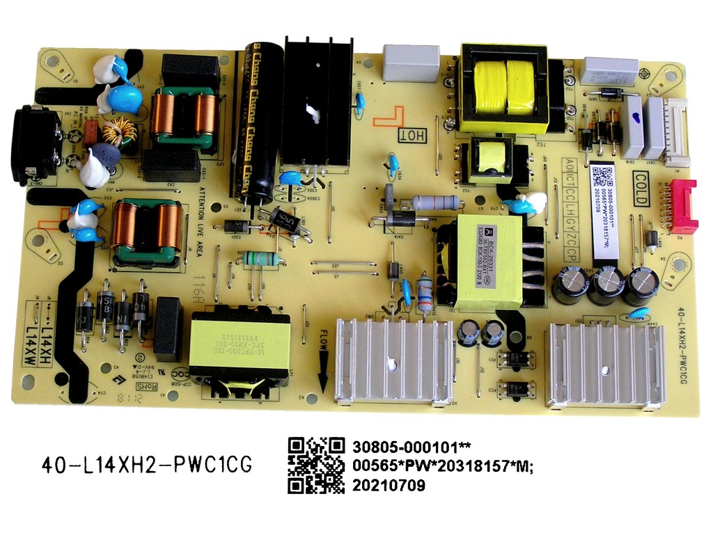 LCD modul zdroj TCL 30805-000101 / SMPS power supply board 40-L14XH2-PWC1CG
