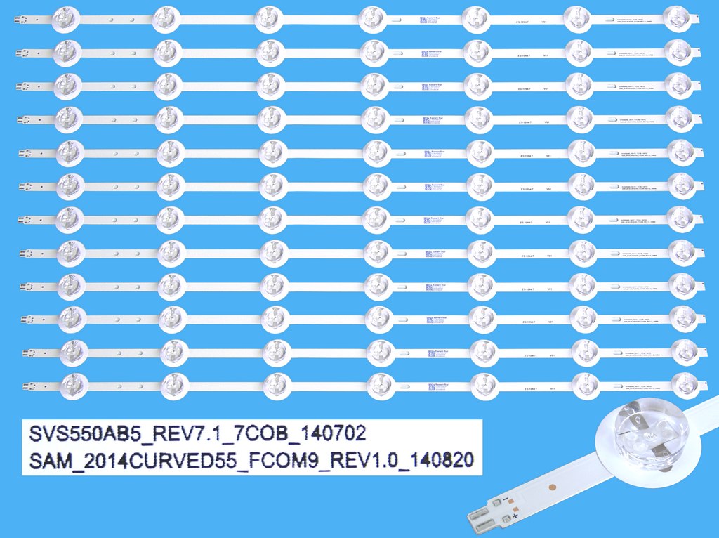 LED podsvit 594mm sada Samsung celkem 12 kusů / LED Backlight 7 D-LED, BN96-01206A, B, C, SVS550AB5_REV7.1_7COB_140702