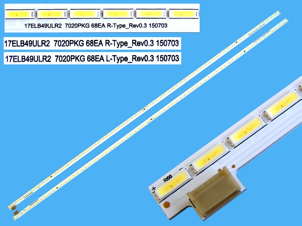 LED podsvit EDGE 538mm sada Vestel celkem 2 kusy / LED Backlight edge 538mm - 68 LED BN96-45952A - 17ELB49ULR2 7020PKG68EA