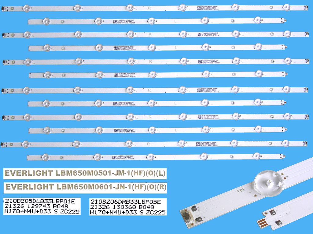 LED podsvit sada Philips LBM650M0501 celkem 12 pásků / DLED TOTAL ARRAY LBM650M0501-JM-1 + LBM650M0601-JM-1 / 210BZ05DLB33LBP01E + 210BZ06DRB33LBP05E