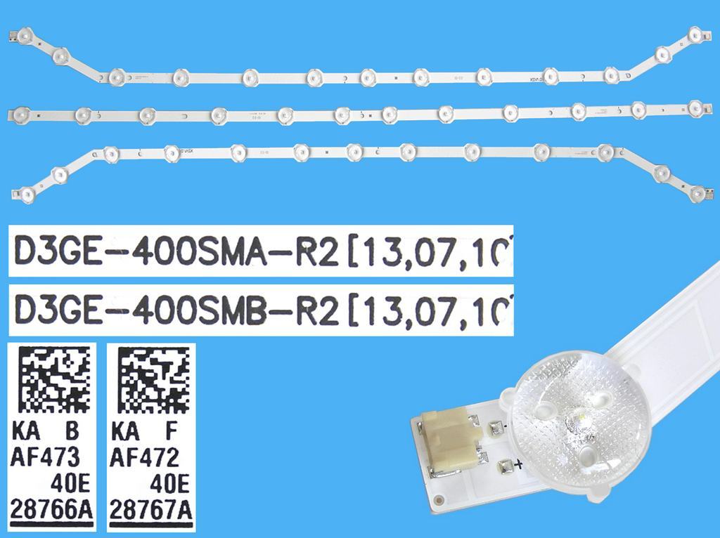 LED podsvit sada Samsung 40EH celkem 3 pásky 760mm / D-LED 2ks type-A D3GE-400SMA-R2 + 1ks type-B D3GE-400SMB-R2 / BN96-28766A + BN96-28767A