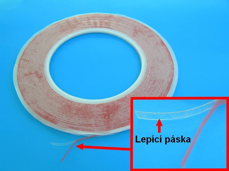 Lepící páska samolepící oboustranná pro displeje, šíře 5mm, síla 0,2mm, návin 50m