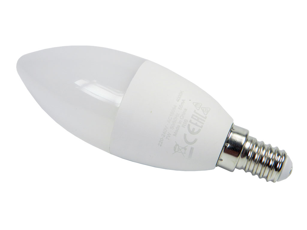 Žárovka LED OSRAM VALUE E14 7W(7,5w), 220-240V, 2700°K teplá bílá, svíčka